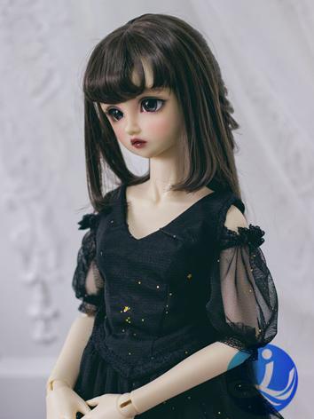 BJD Wig Girl Dark Brown/Light Gold Long Hair for SD/MSD Size Ball-jointed Doll