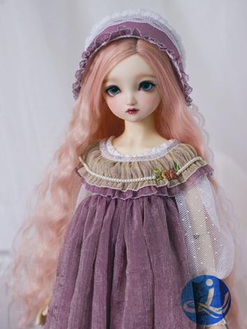 BJD Wig Girl Pink/Purple Long Curly Hair for SD Size Ball-jointed Doll