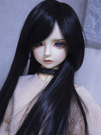 BJD Wig Boy/Girl Black Long Hair Wig for SD/MSD Size Ball-jointed Doll