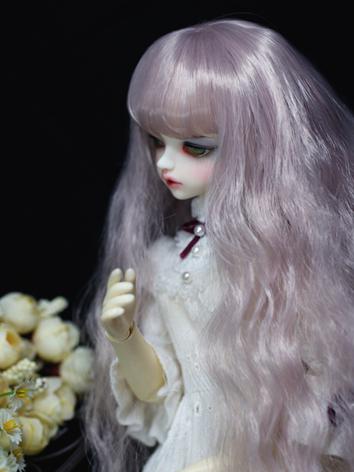 BJD Wig Girl Light Purple Curly Hair for SD Size Ball-jointed Doll