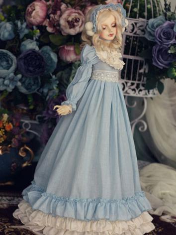 Bjd Clothes Girl Blue Dress + Waterlily + for SD16/SD13/SD10/MSD/IPSID/IPEID Ball-jointed Doll