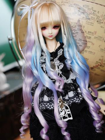 7-8 1/4 BJD White Straight Cool Long Ancient Wig LUTS Doll SD DZ DOD MSD Hair 