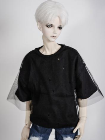 1/3 1/4 70cm Clothes White/Black Gauze T-Shirt A232 for MSD/SD/70cm Size Ball-jointed Doll