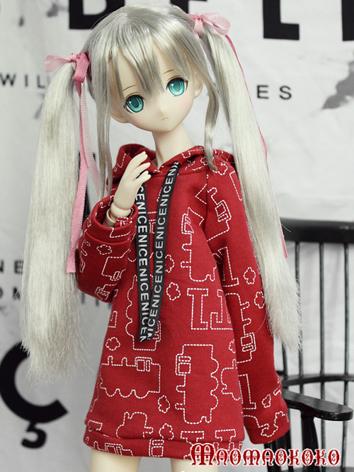 BJD Clothes Boy/Girl Dark Red Hoodies T-shirt Top for 70cm/SD/MSD Ball-jointed Doll