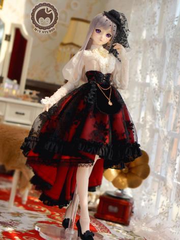 1/3 DD Clothes Girl Red Dress for DD/SD Size Ball-jointed Doll