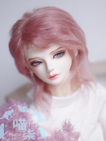 BJD Wig Boy Dark Pink Hair for SD Size Ball-jointed Doll