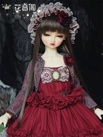 BJD Clothes Girl Red Long Dress for MSD/SD Ball-jointed Doll