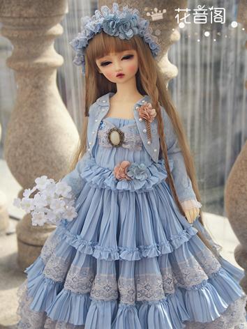 BJD Clothes Girl Blue Long Dress for MSD/SD Ball-jointed Doll