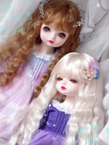 BJD Wig Girl Light Gold/Light Brown Curly Hair for SD/MSD/YSD Size Ball-jointed Doll