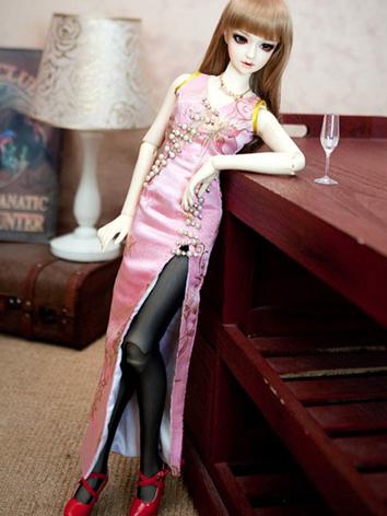 BJD Clothes Girl Pink Cheongsam Chinese Dress for MDD/MSD/SD/DD/65CM Ball-jointed Doll