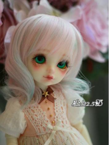 BJD Wig Girl Pink Curly Hair[009] for YOSD Size Ball-jointed Doll