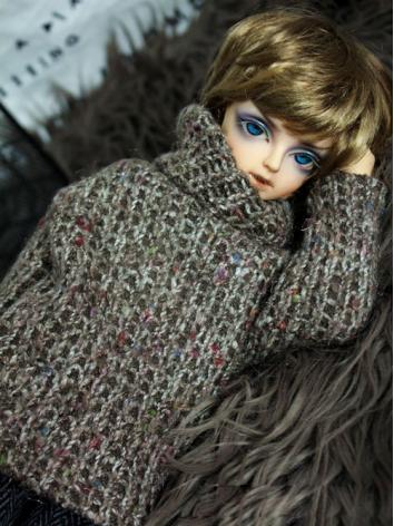 BJD Clothes Boy/Girl Dark Gray High-neck Sweater Top for 70cm/SD/MSD Ball-jointed Doll
