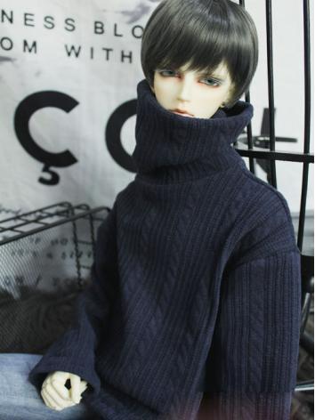 BJD Clothes Boy/Girl Dark Blue High-neck Sweater Top for 70cm/SD/MSD Ball-jointed Doll