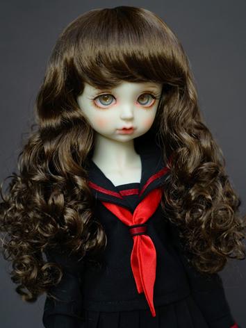 1/3 1/4 1/6 Wig Girl Dark Brown Curly Hair Wig for SD/MSD/YSD Size Ball-jointed Doll