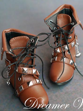BJD Shoes Boy/Girl Brown Punk Boots Shoes for SD Ball-jointed Doll