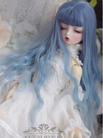 BJD Wig Girl Blue Curly Hair for SD/MSD Size Ball-jointed Doll