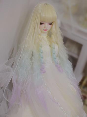 BJD Wig Girl Yellow&Mint&Purple Long Curly Hair for SD/MSD Size Ball-jointed Doll