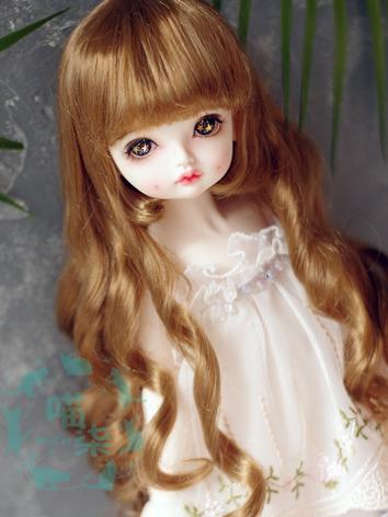 BJD Wig Girl Light Brown Curly Hair for SD/MSD/YSD Size Ball-jointed Doll