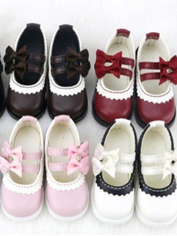 BJD Shoes Girl Black/White/Chocolate/Red/Pink/Blue Flat Shoes C19 for SD/MSD/DSD Size Ball-jointed Doll