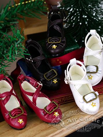 Bjd 1/4 Girl Shoes Wine/Chocolate/White Retro Shoes for MSD Ball-jointed Doll