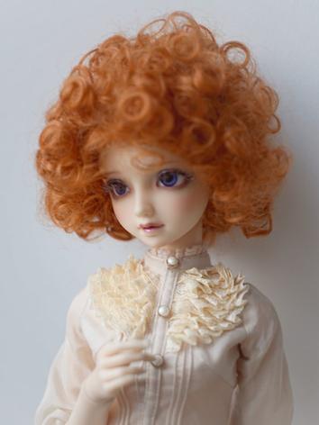 BJD Wig Girl Orange Short Curly Hair for SD/MSD/YOSD Size Ball-jointed Doll