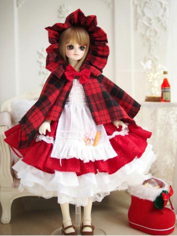 1/3 1/4 Clothes BJD Girl Red/Blue Dress for SD/MSD Ball-jointed Doll
