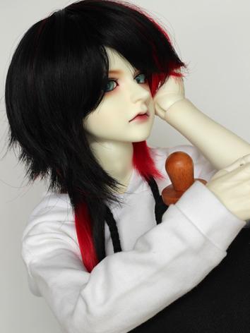 BJD Wig Boy Black&Red/Black$Blue Hair for SD/MSD/YOSD Size Ball-jointed Doll
