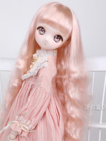 BJD Wig Girl Pink/Gold/Brown Curly Hair 1/3 1/4 1/6 Wig for SD/MSD/YSD Size Ball-jointed Doll