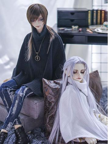 BJD Clothes Boy/Girl White/Black Top HIgh-neck Cloak Coat for 70cm/SD17/SD/MSD Ball-jointed Doll