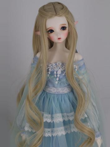BJD Wig Girl Light Gold Curly Hair for SD/MSD/YOSD Size Ball-jointed Doll