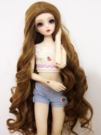 BJD Wig Girl Brown/Gold Long Curly Hair for SD/MSD/YOSD Size Ball-jointed Doll