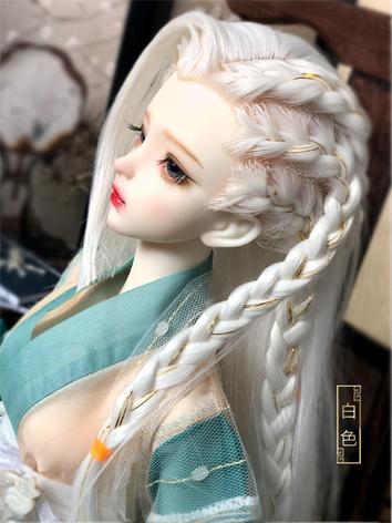 BJD Wig Boy White/Black Styled Hair for SD Size Ball-jointed Doll