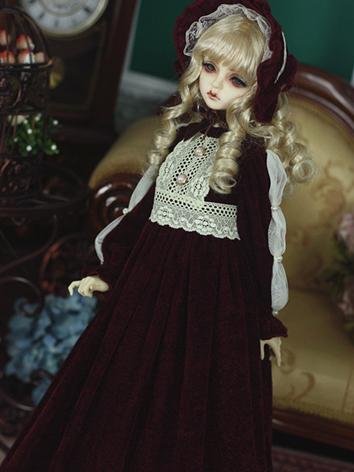Bjd Clothes Girl Wine Long Dress 【Quamoclit】for SD16/SD13/SD10/MSD Ball-jointed Doll