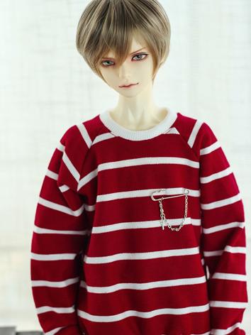 BJD Clothes Boy Red Stripe T-shirt for SD17 Ball-jointed Doll
