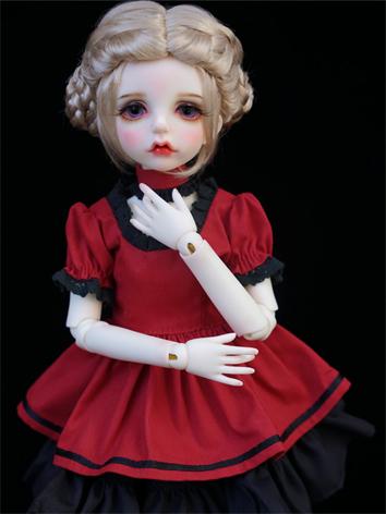 BJD Clothes Outfit Girl Wine Dress One-piece for SD/MSD/YOSD Ball Jointed Doll 