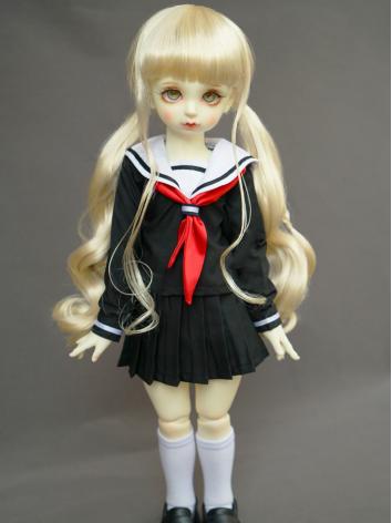 BJD Girl Black Dress Sailor Suit for MSD/DSD Size Ball-jointed Doll