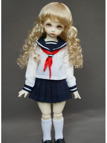 BJD Girl White Dress Sailor Suit for SD/MSD/DSD/YOSD Size Ball-jointed Doll