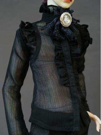 BJD Black Transparent Gauze Shirt Coat for Boy 70cm/SD/MSD Size Ball-jointed Doll