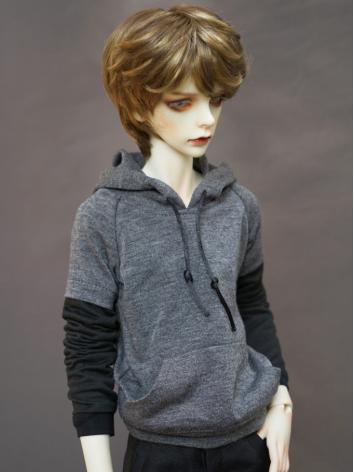 BJD Clothes Boy Black and Gray Hoodie Coat for SD/MSD Ball-jointed Doll