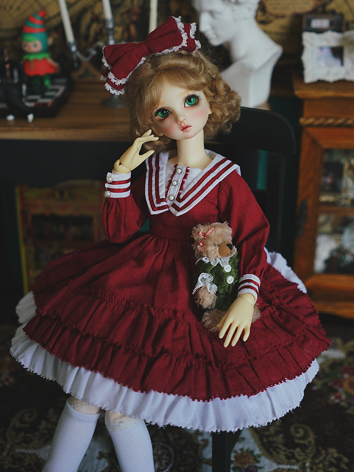 BJD Clothes Girl Wine Lolita Dress for 