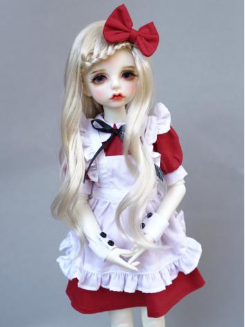 BJD Red Doll Maid Dress Suit Clothes For SD/MSD/YOSD Ball-jointed Doll