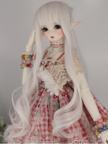 BJD Wig Girl Silver Curly Hair for MSD/SD Size Ball-jointed Doll