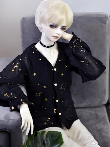 BJD Clothes Boy Black V-neck Shirt for 70CM Ball-jointed Doll