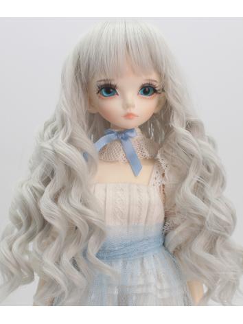 BJD Wig Girl  Silver Long Curly Hair for MSD Size Ball-jointed Doll
