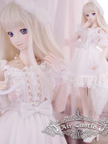BJD Clothes DD/SD10/SD13 size Girl White Dress Set Ball-jointed Doll