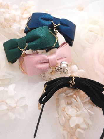 BJD Hair Decoration Pink/Black/Navy/Green Bow Hairpin Hairband Stick for SD/MSD Ball-jointed doll