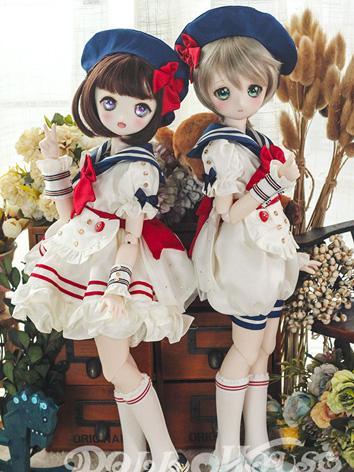 1/4 Clothes Girl/Boy Sailor Set Suit for MSD/MDD Ball-jointed Doll