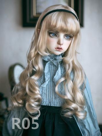 BJD Wig Girl Light Brown Long Curly Hair for SD/MSD Size Ball-jointed Doll