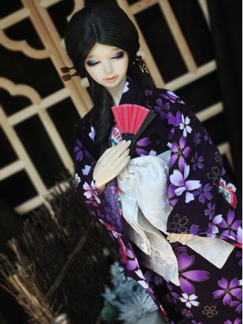 BJD Clothes Boy/Girl [Purple Butterfly] Kimono/Yukata for 75cm/70cm/SD/MSD/YOSD Ball-jointed Doll