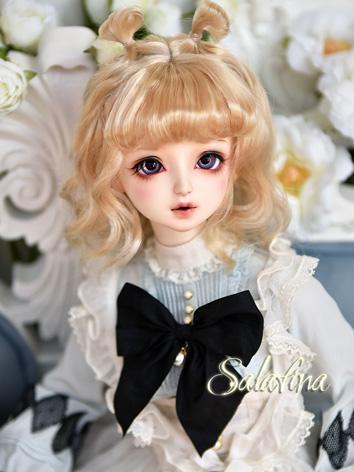 BJD Wig Girl Gold/Chocolate Long Curly Hair for SD/NSD/YOSD Size Ball-jointed Doll